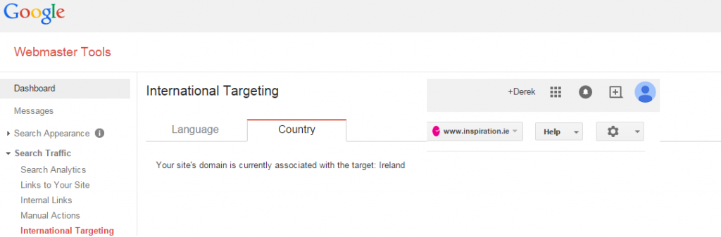 Search Engine Optimisation ireland seo GEO targeting in web master tools graphic